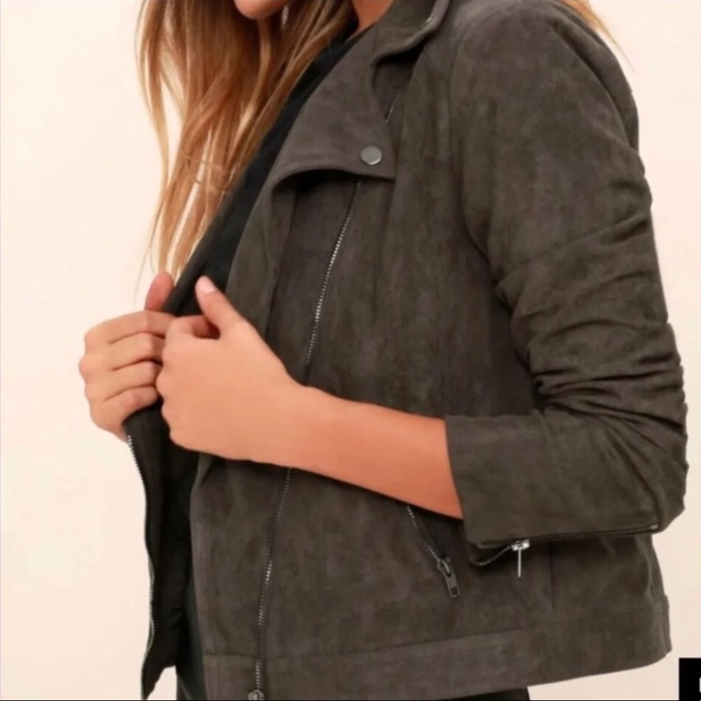 LUSH charcoal grey suede jacket